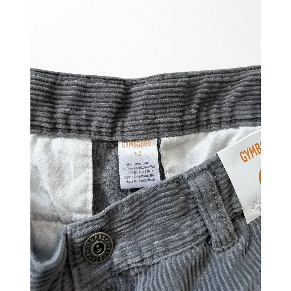 NWT Gymboree Gray Corduroy Pants, Size 12